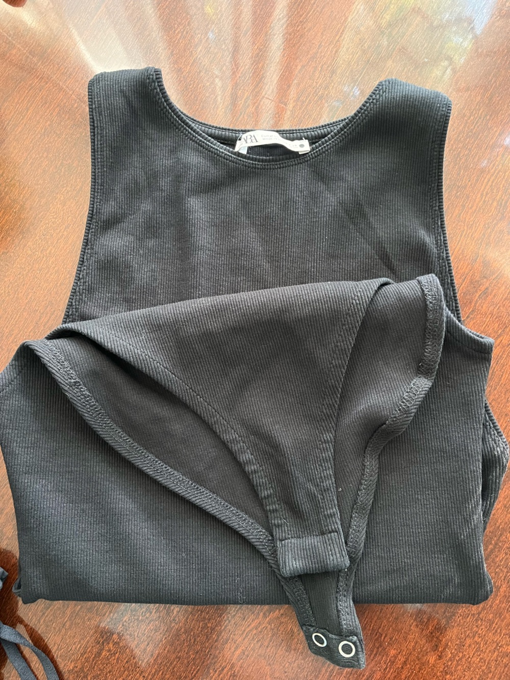 Zara Black Ribbed bodysuit